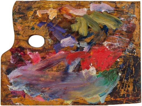 dappledwithshadow: Egon Schiele’s palette at the time of his death Dimensions:  14.37 X 1