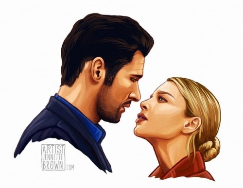 More #fanart of #Deckerstar! ;) Chloe and Lucifer are made for each other! This was definitely a mom