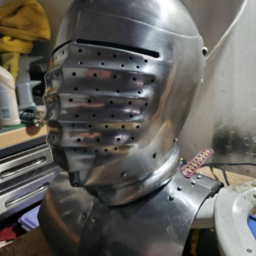 Picked up a simple maxmillion helmet so I can learn how to properly fix my gorget and concert it int