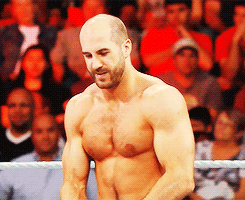 melzabelza:  Cesaro really seems to enjoy taking his shirt off in public… Not that