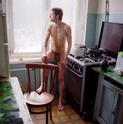 naked guys in kitchens