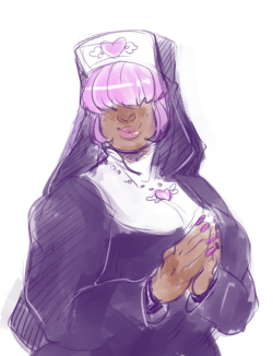 Bug-Dad:  Doodle Of My Nun Oc Named Superior. She Has A Magical Chastity Belt And