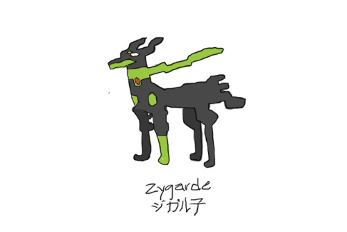 Drew Pokemon With My Left Hand, Zygarde, Photoshop.