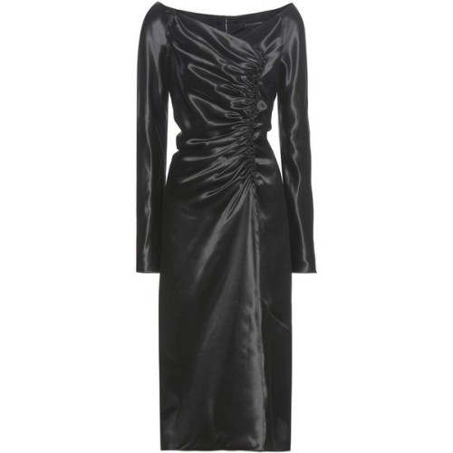 Marc Jacobs Ruched Satin Dress ❤ liked on Polyvore (see more satin cocktail dresses)
