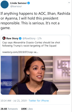 blvckgeezus:  itshardtoactnormal: That cop needs to be removed from service ASAP for a comment like that.    Isn’t this like a federal offense or something   It is a federal offense and he and another cop who liked his post about AOC needing a “round”