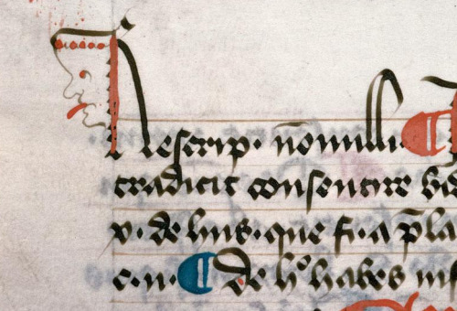 Grumpy faces In medieval times it was common to add decoration to the first letter of the text and t