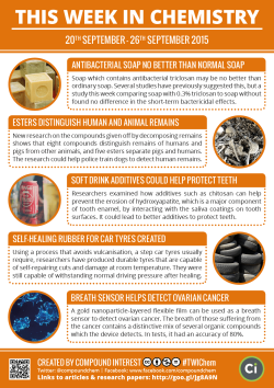 compoundchem:  Here’s last week’s chemistry news, featuring self-healing tyres, antibacterial soap efficacy, and more! http://goo.gl/jg8A9N