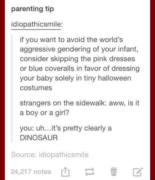 genderoftheday:  Today’s Gender of the day is: DINOSAUR