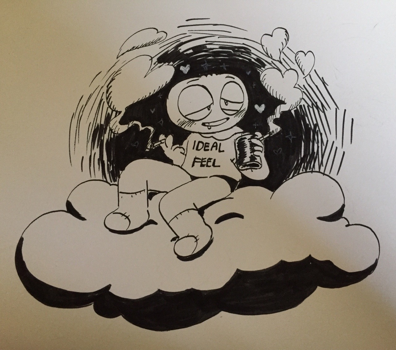 day 3 poison i think this is the happiest ive drawn them oops 