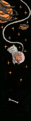 juliettecousin:This is Tucker, he is an astronaut dog. These are bookmarks I did for school !