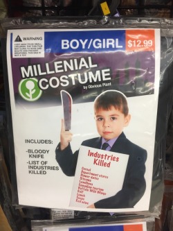 obviousplant:  I left some fake costumes for kids at a Halloween store. More stuff like this on Facebook | Instagram 