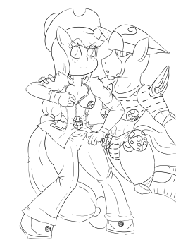 WIP Line art for Giorno Giovanna Applejack JoJo pose. Also, I&rsquo;d ship Apple Jack with Gold Experience. Also after a critque from a friend, I was able to learn what to fix. It&rsquo;s a minor change, but baby steps. 