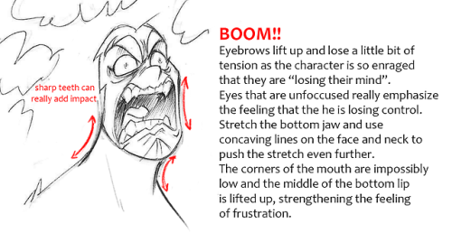 owlygem:Some notes on my methods of exaggerating expressionsthis guy’s hair is literally fire so… yo