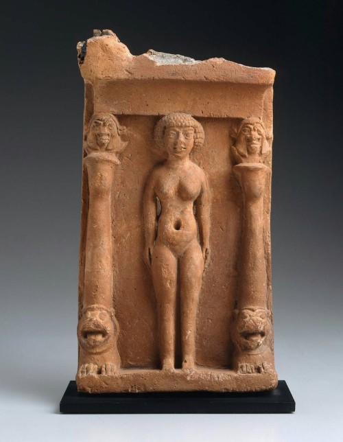 theancientwayoflife: ~Model shrine with nude goddess. Culture: Eastern Mediterranean Date: 6th&ndash