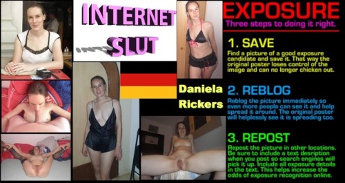 Porn schluckdusau: Webwhore Daniela Rickers exposed  photos