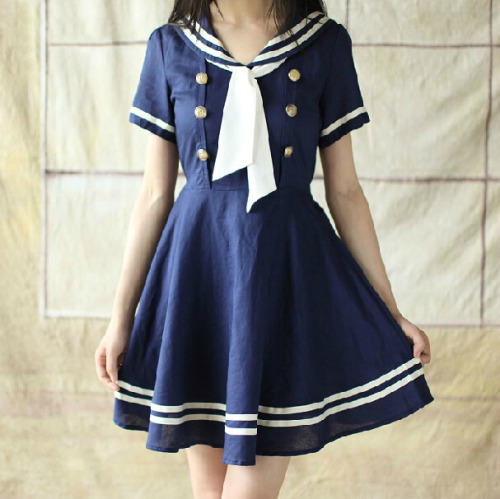 gorogoroiu: ♥ Navy Sailor Dress ♥ 10% off with code “gorogoroiu“ !