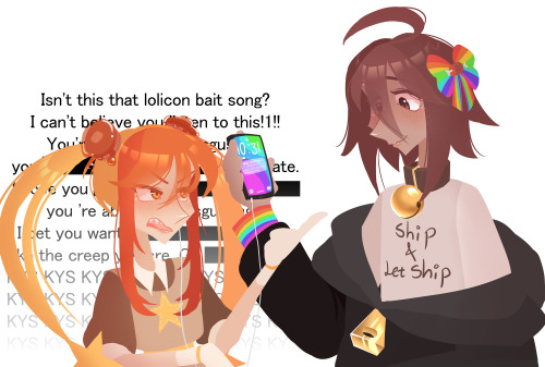 Saw @muwwwsky's Cute Designs Of Anti-chan And Proship-chan Here The Other Day, And Just Had To Draw Them.