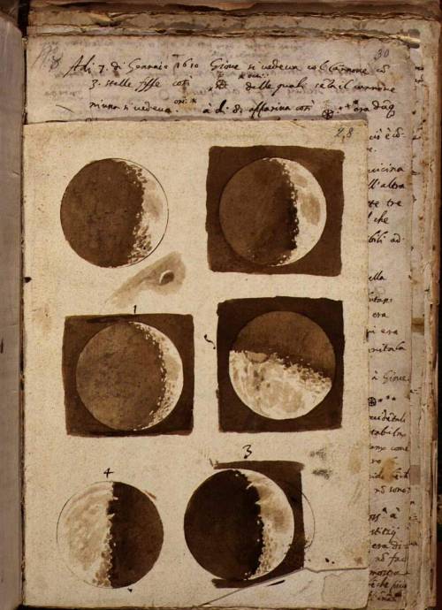 Historyarchaeologyartefacts:  First Ever Drawings Of The Moon Made By Galileo Galeili