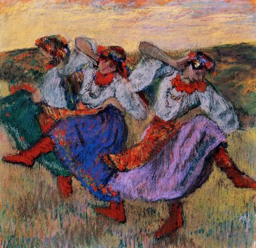 artist-degas: Russian Dancers, 1899, Edgar DegasMedium: pastel
