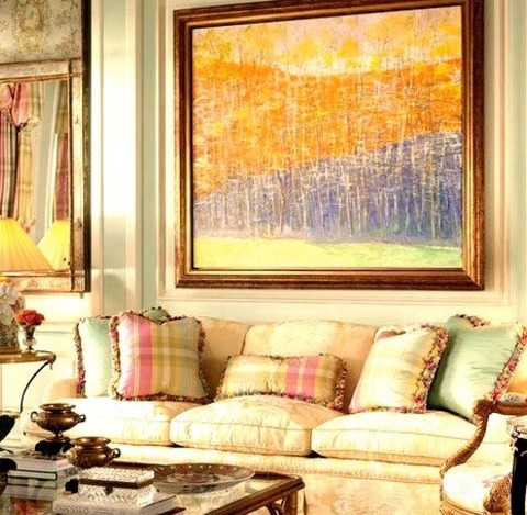 Formal In MiamiLiving Room - Traditional Formal And Enclosed Living Room Idea With Blue Walls And No