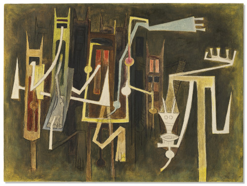 Wifredo Lam (Cuban, 1902-1982), Horizons chauds [Warm Horizons], c.1968. Oil on canvas, 97 x 130 cm.