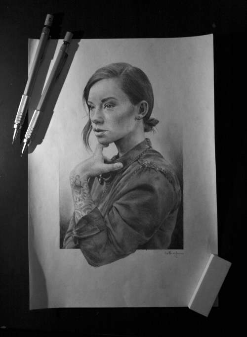 jerner:   Couldn’t resist drawing from reference. A4. Photograph by Kirsten Anne, Model Hattie Watson   wow this is lovely.