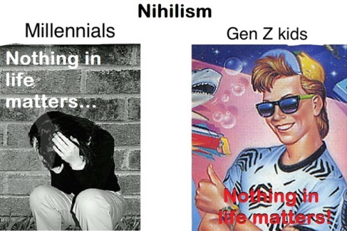 hduece:  foreversaba:  grandnutin:  dietloafers: gen z kids don’t give a single fuck and they’re all