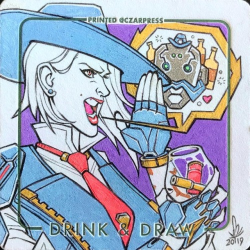 “B.O.B.! BREW SOMETHING!!!” The next heroine in my #Overwatch #DrinkAndDraw series- none