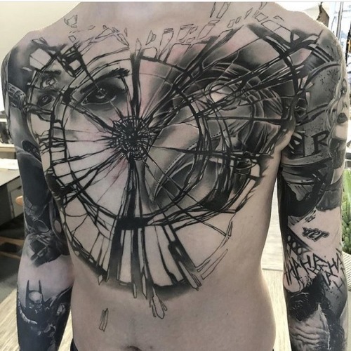 By @jacobcrookedmoon #tattoothenipple #chesttattoo #blackwork #tattoo #blackink #tattooednipple #tat