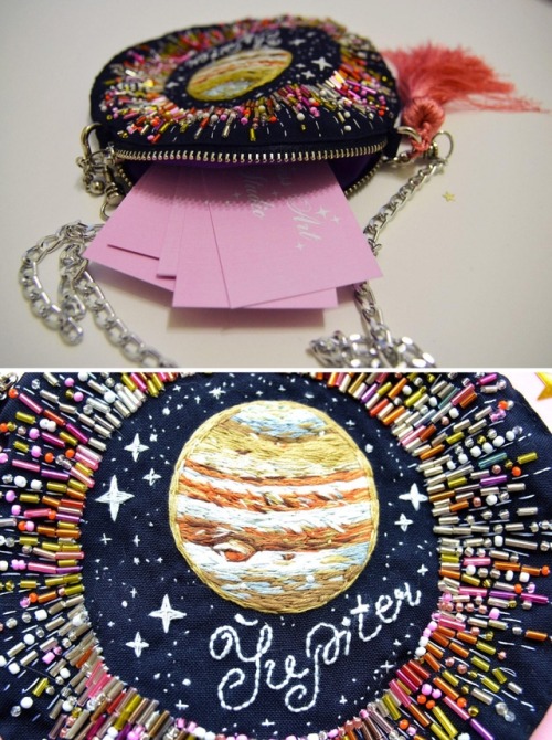 Porn Pics sosuperawesome:  Embroidered Universe Purses,