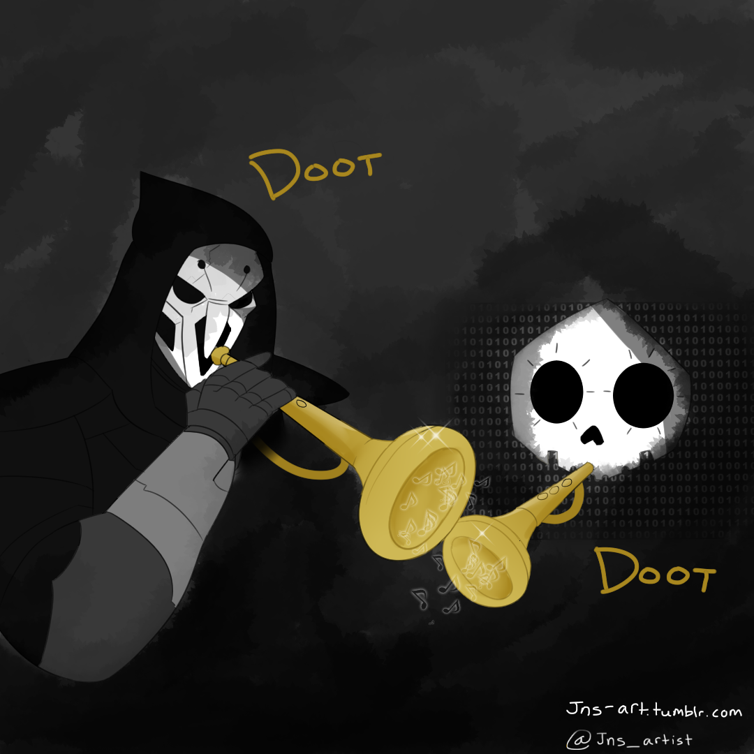 jns-art:  You have been visited by the spooky skeleton crew, share this image on