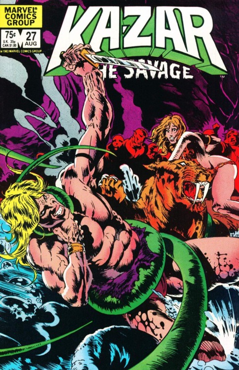 Kazar The Savage #27 cover. 1983. Art by Armando Gil.