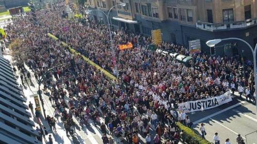 beautiful-basque-country:Around 50,000 people rallied today supporting the young people of Altsasu w