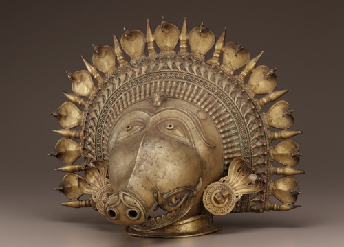 Bhuta mask of the deity Panjurliearly 20th centuryBrassH: 35.9 W: 45.3 D: 25.7 cm India