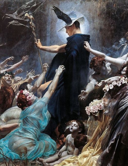 melasangelos:Adolf Hirémy-Hirschl, The Souls of Acheron (detail). 1898.