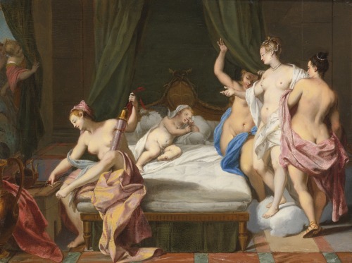 Venus and the Three Graces Tending Cupid, Nicolas Vleughels, 1725