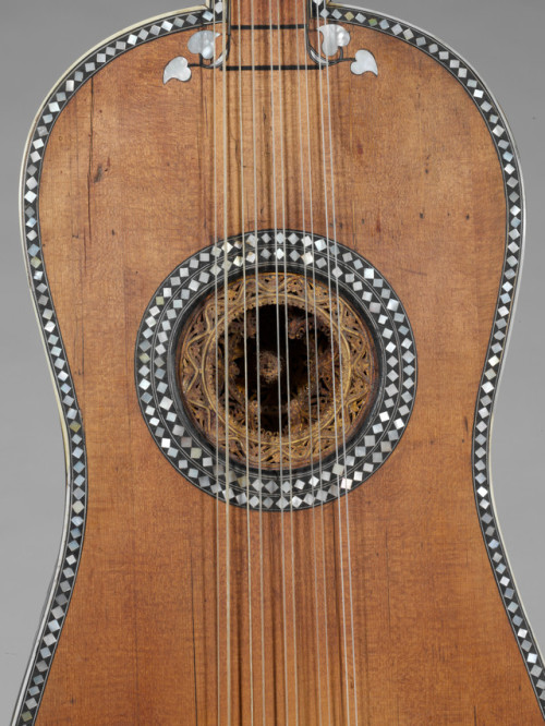 Guitar, ca. late 1600sattr. Giacomo Ertel (German-born, cr. Italy)- Materials: Body/Top: Fruitwood/S