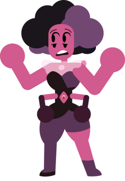 therealrealpearl:  Rhodonite! Rhodonite! Rhodonite!She was fun to make (especially because I could reuse Garnets leg shape)In the screenshot edit it it supposed to be like you visit her to get some DLC missions. Like she went through Lar’s Hair and