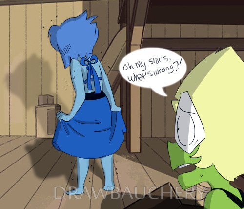 zombiesan87:  Art by: @drawbauchery  I paint the first part of lapis in heat in