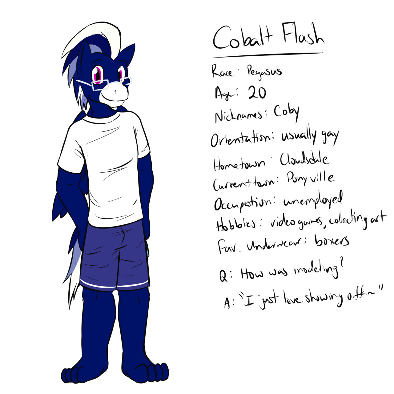 Meet Cobalt, another model from a while back, very blue.