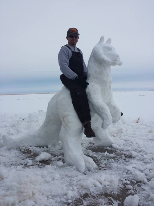 laughingsquid:  A Man Builds a Snowman That Looks Like a Tauntaun From ‘Star Wars’ and S