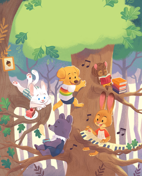 A cover illustration I worked on for children’s music book. I can’t be happier when I draw those fur