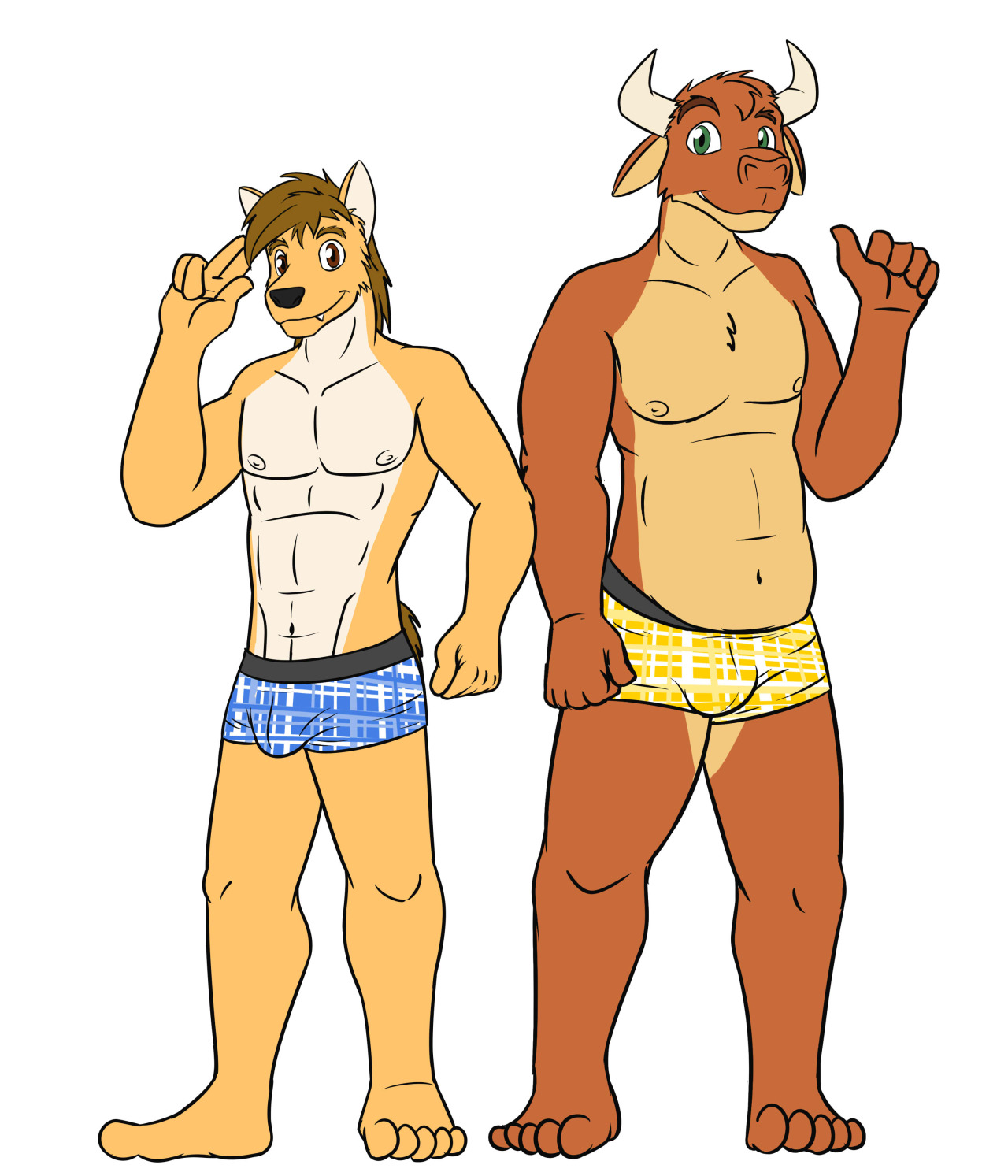 Mond and Ty in trunks - and the last two guys are done.  I think I could work on