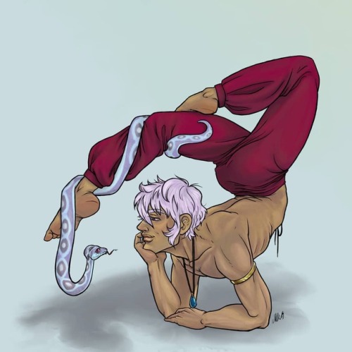 bananam00nap: Hmmm liked the lineart better, but learned a lot :) Coloured Contortionist Asra and Fa