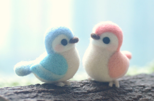 nozomicrafts:Needle felted birds from www.nozomicrafts.etsy.com