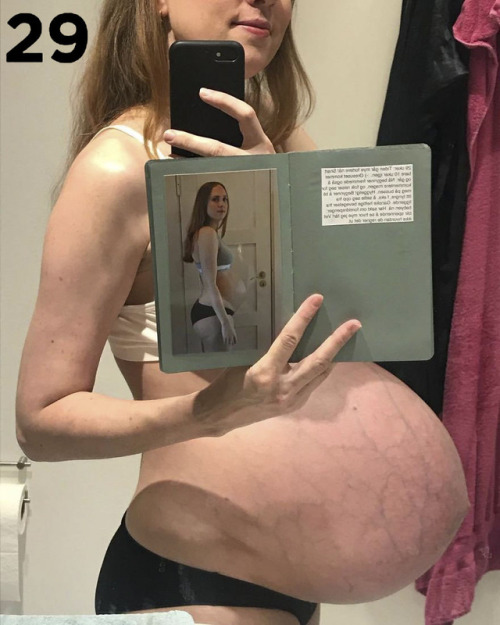 sixpenceee:Three Kids Growing in One Belly This is Maria, 36 of Copenhagen, Denmark. Her husband a