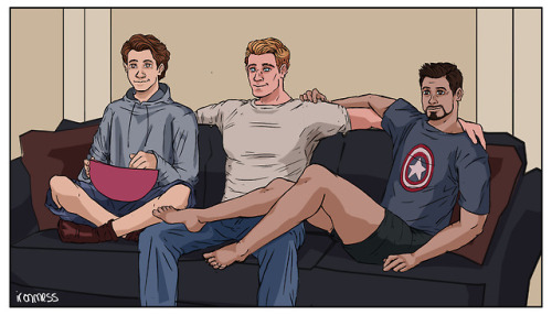 ironmess:superfamily movie night!! this is a redraw of and old drawing i did when i first started th
