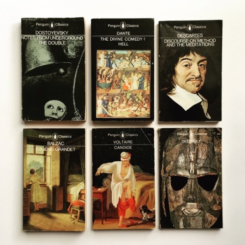 macrolit:Vintage Penguin ClassicsDostoyevsky, Dante, Descartes, Balzac, Voltaire, Beowulf
