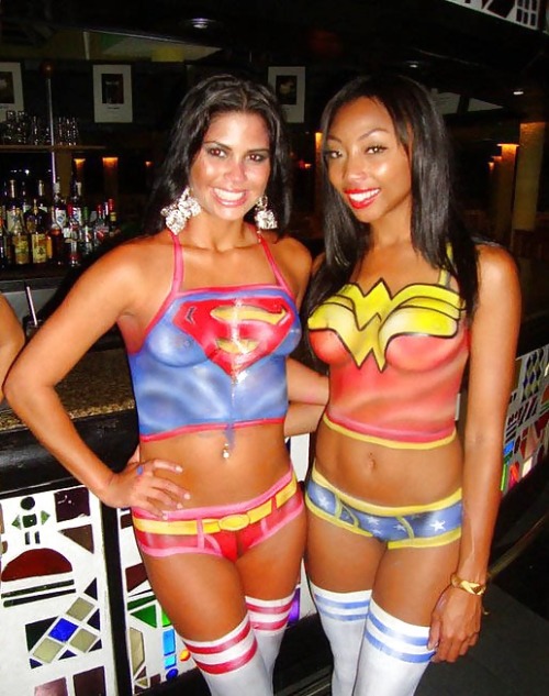 paintedfemales:  Supergirl & Wonder Woman Painted Females - Cosplay