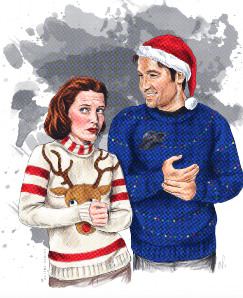 aliens-scully:The Xmas Files Challenge: Day 16 - Ugly holiday sweaters“I honestly can’t tell w